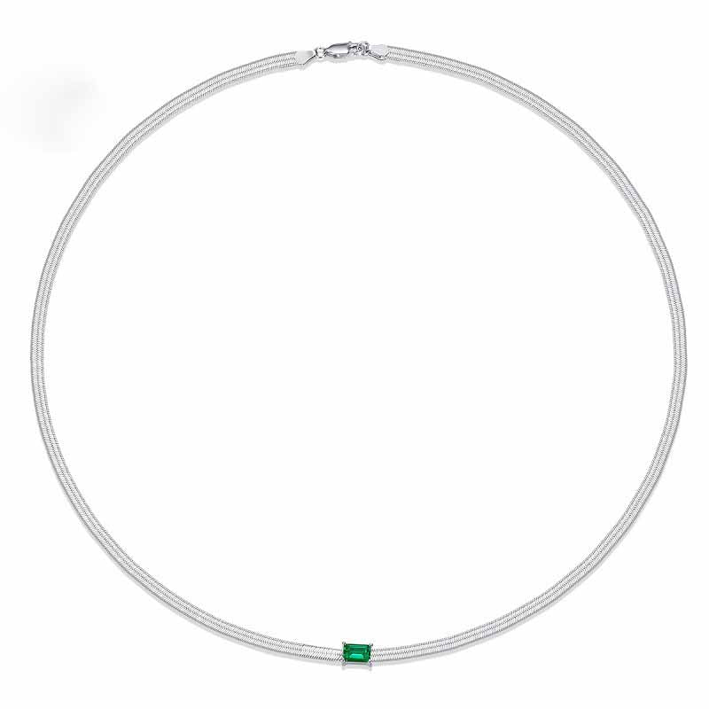 Stříbrné náhrdelník Emerald Choker