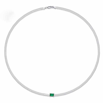 Stříbrné náhrdelník Emerald Choker