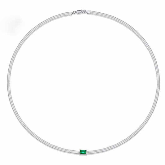 Stříbrné náhrdelník Emerald Choker