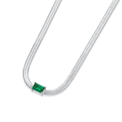 Stříbrné náhrdelník Emerald Choker