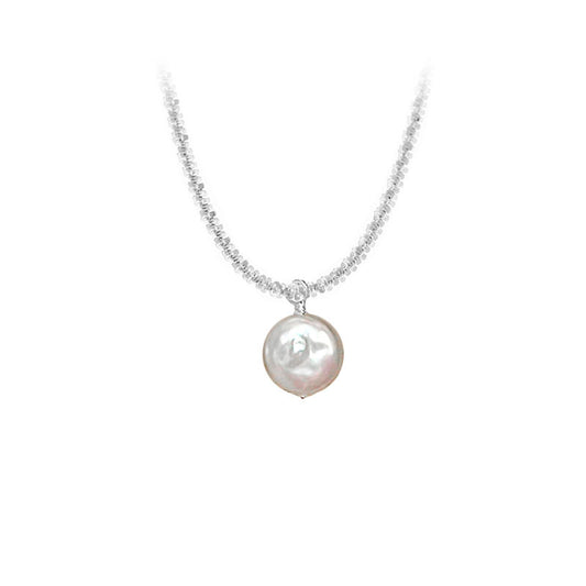 Stříbrný náhrdelník Baroque Shell Pearl