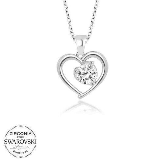 Stříbrný náhrdelník Heart Swarovski